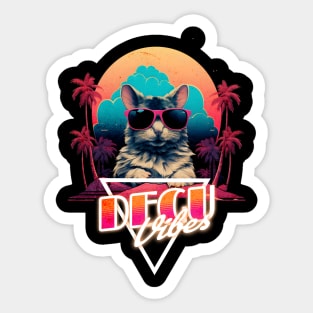 Retro Wave Degu Miami Vibes Sticker